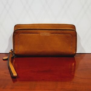 Brown Coach Wristlet Wallet